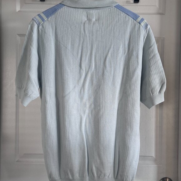 NWT Max & Chester S/S Cotton Polo Style Sweater in Shades of Blue, XL - Picture 2 of 3